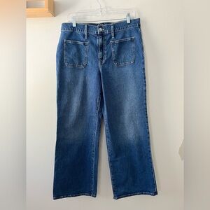 J. Crew High Rise Wide Leg Jeans size Petites 30 Blue Wash